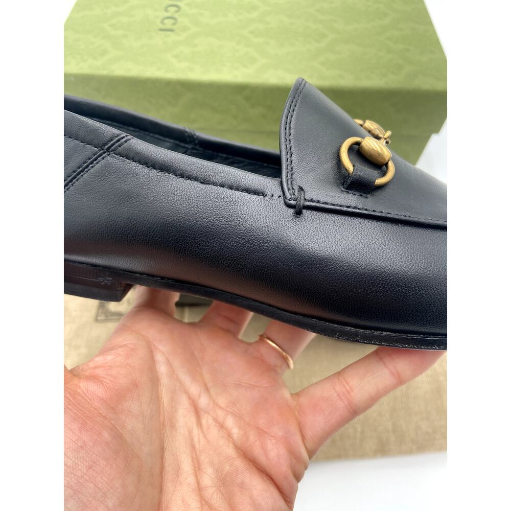 Gucci Jordaan Black Leather Loafers size 37 - Picture 13 of 14